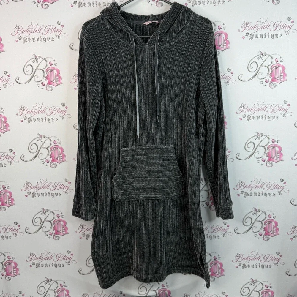 La Vie En Rose sweater pullover long style hoodie soft Charcoal Hooded Sweater